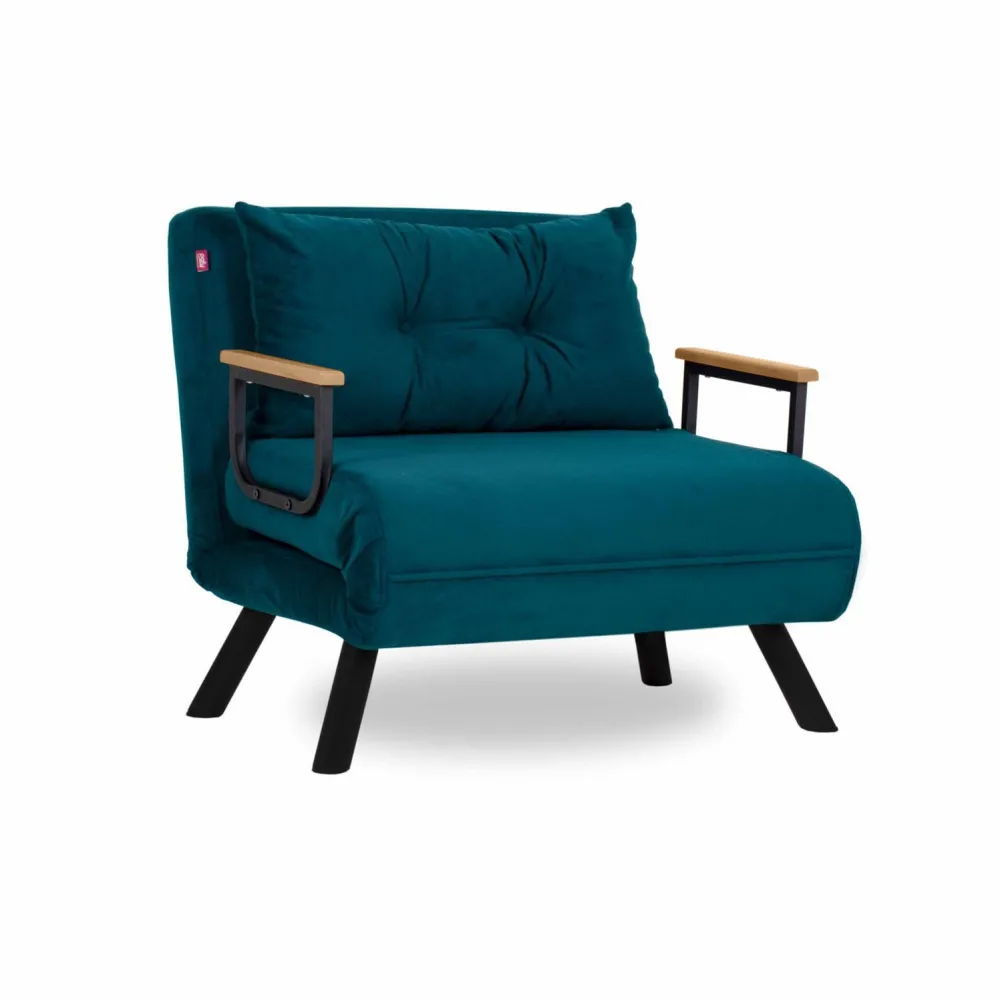 Canapea extensibilă 1 loc Atelier Del Sofa Sando Single, Verde petrol