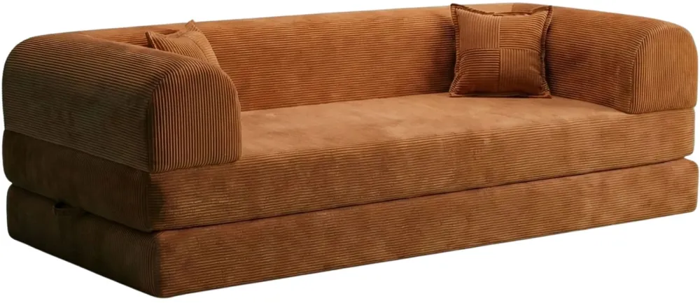 Canapea extensibilă 3 locuri Atelier Del Sofa Legom Eco, Portocaliu