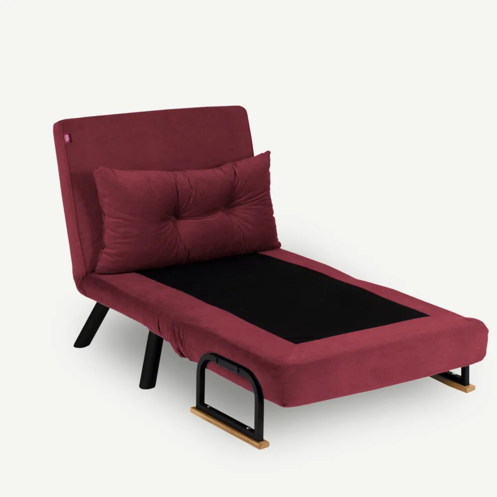 Canapea extensibilă 1 loc Atelier Del Sofa Sando Single, Vișiniu