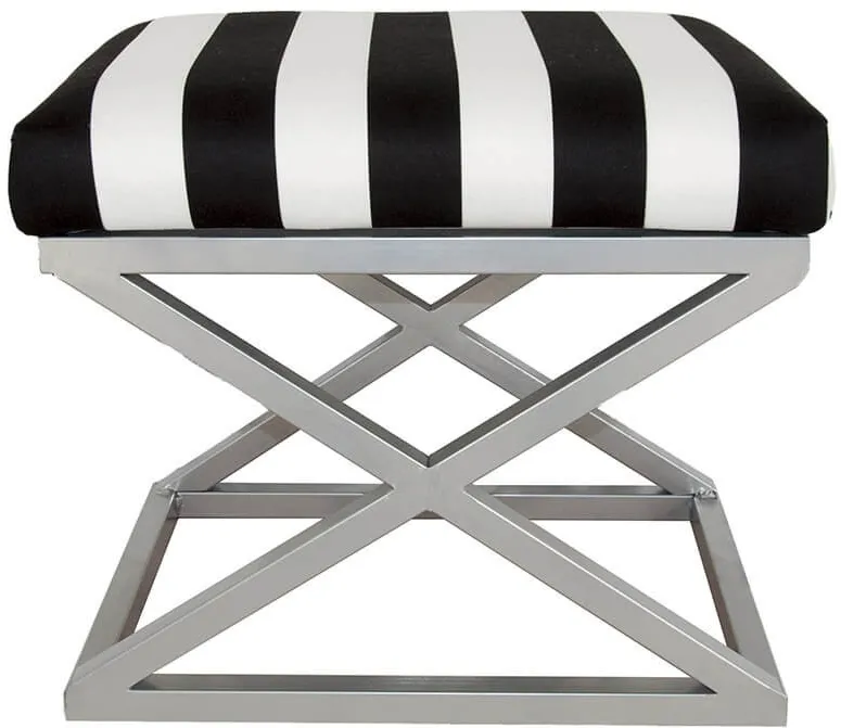Puf Atelier Del Sofa Capraz - Silver, White, Argintiu / Alb / Negru