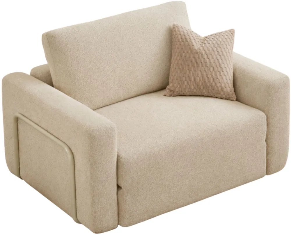 Canapea extensibilă 1 loc Atelier Del Sofa Wello Single, Crem