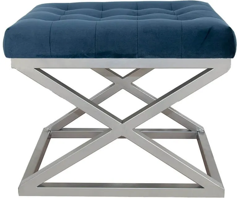Puf Atelier Del Sofa Capraz - Silver, Navy Blue, bleumarin / Argintiu