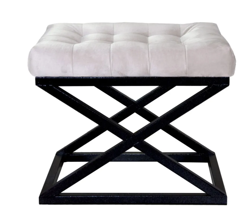 Puf Atelier Del Sofa Capraz - Black, White v3, Negru / Alb