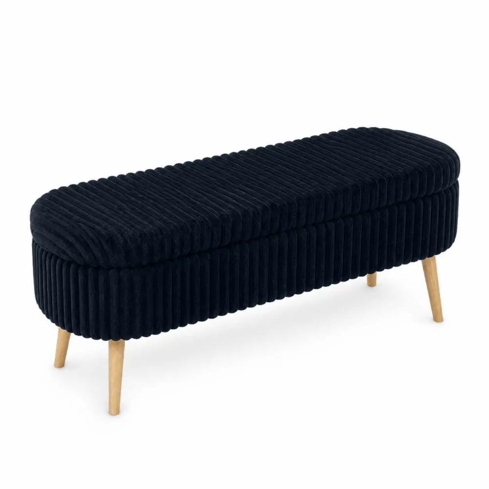 Puf Atelier Del Sofa Oslo Linen, Negru Toscano