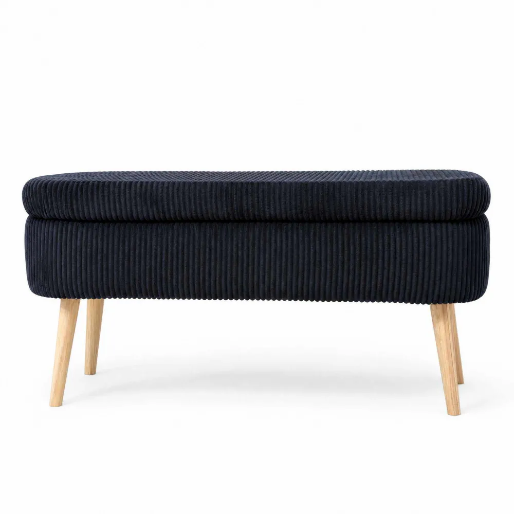 Puf Atelier Del Sofa Oslo Linen, Negru