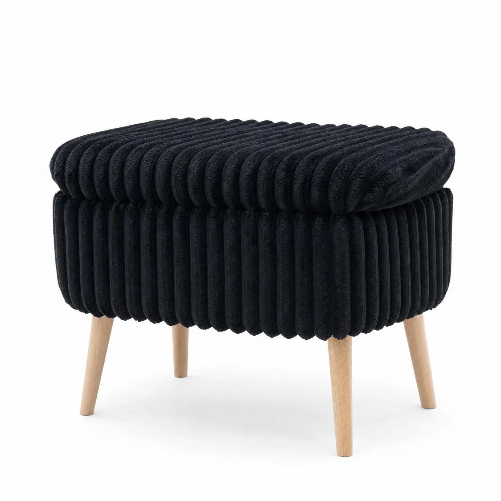 Puf Atelier Del Sofa Mini Oslo Linen, Negru Toscano