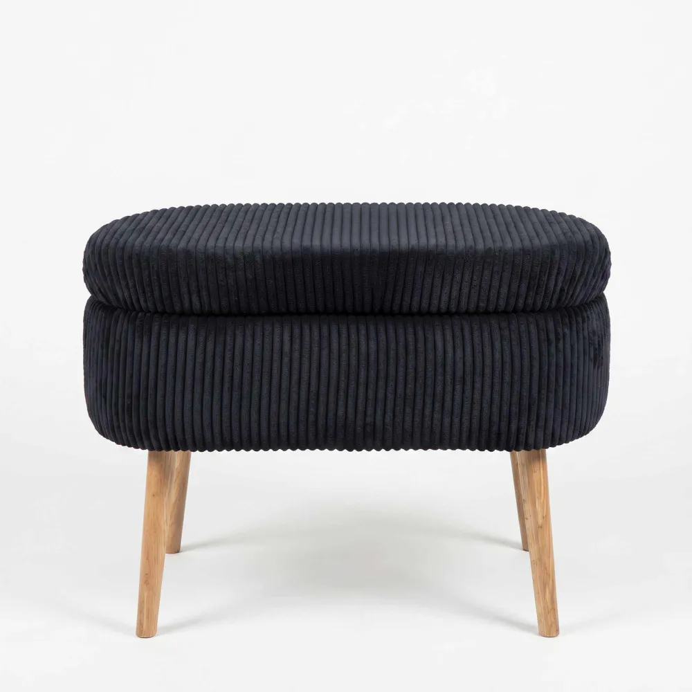 Puf Atelier Del Sofa Mini Oslo Linen, Negru