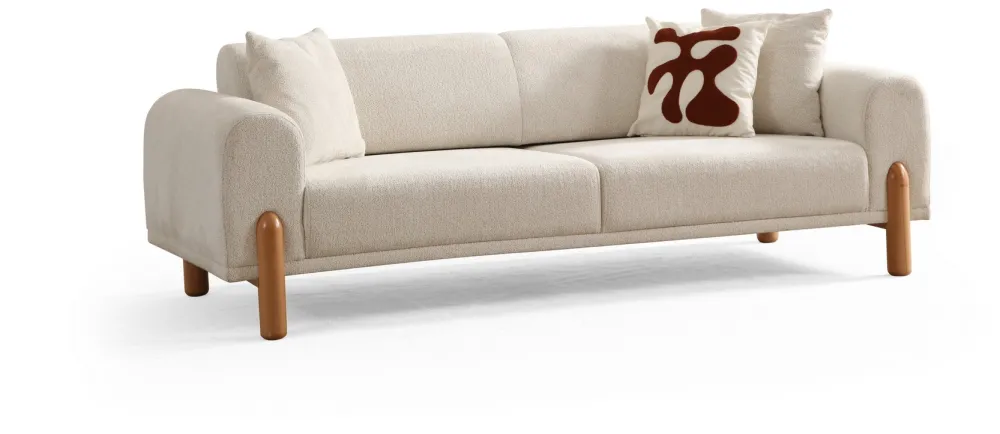 Canapea extensibilă 3 locuri Atelier Del Sofa Lyke 3 Seater, Crem