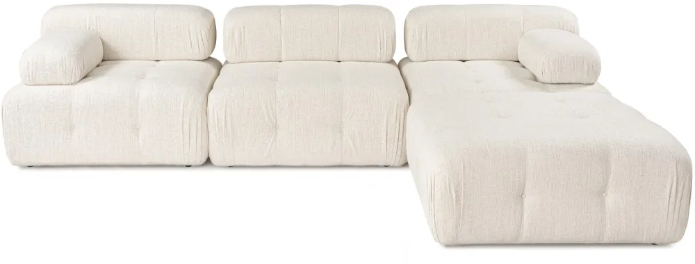 Colțar Atelier Del Sofa Doblo 3 Seater with Pouffe ( L1-O1-1R-Pouffe), Crem