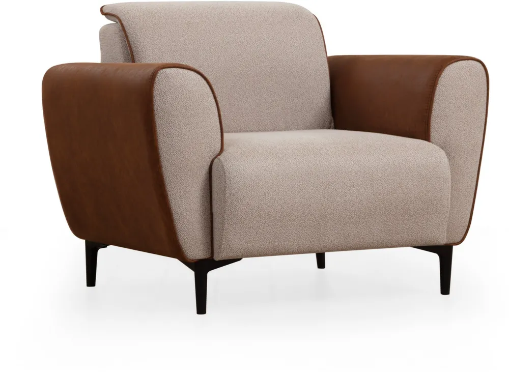Canapea 1 loc Atelier Del Sofa Aren - Beige, Bej / scorțișoară