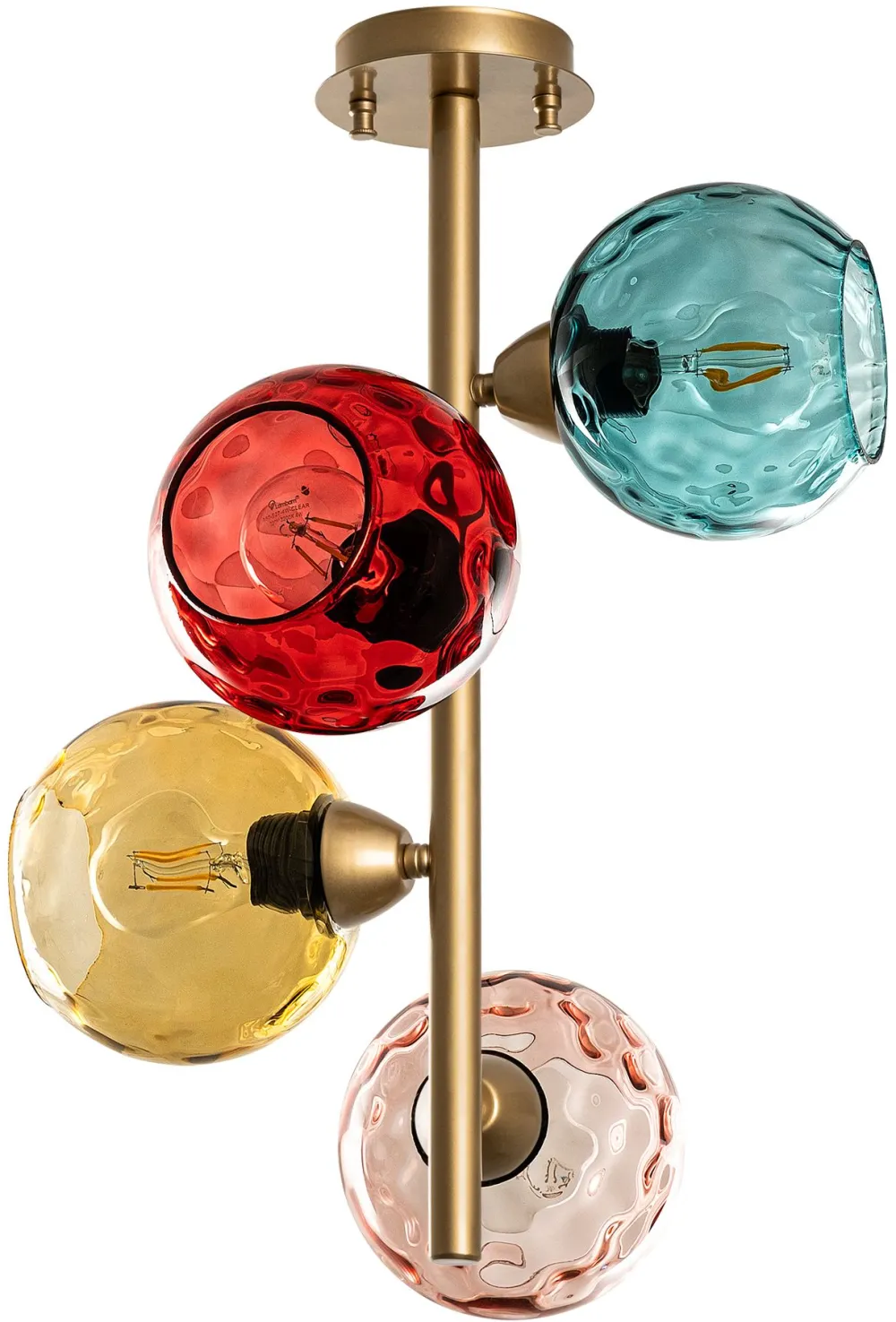 Lustră Opviq Benek - 15 - 14506, Multicolor / Auriu