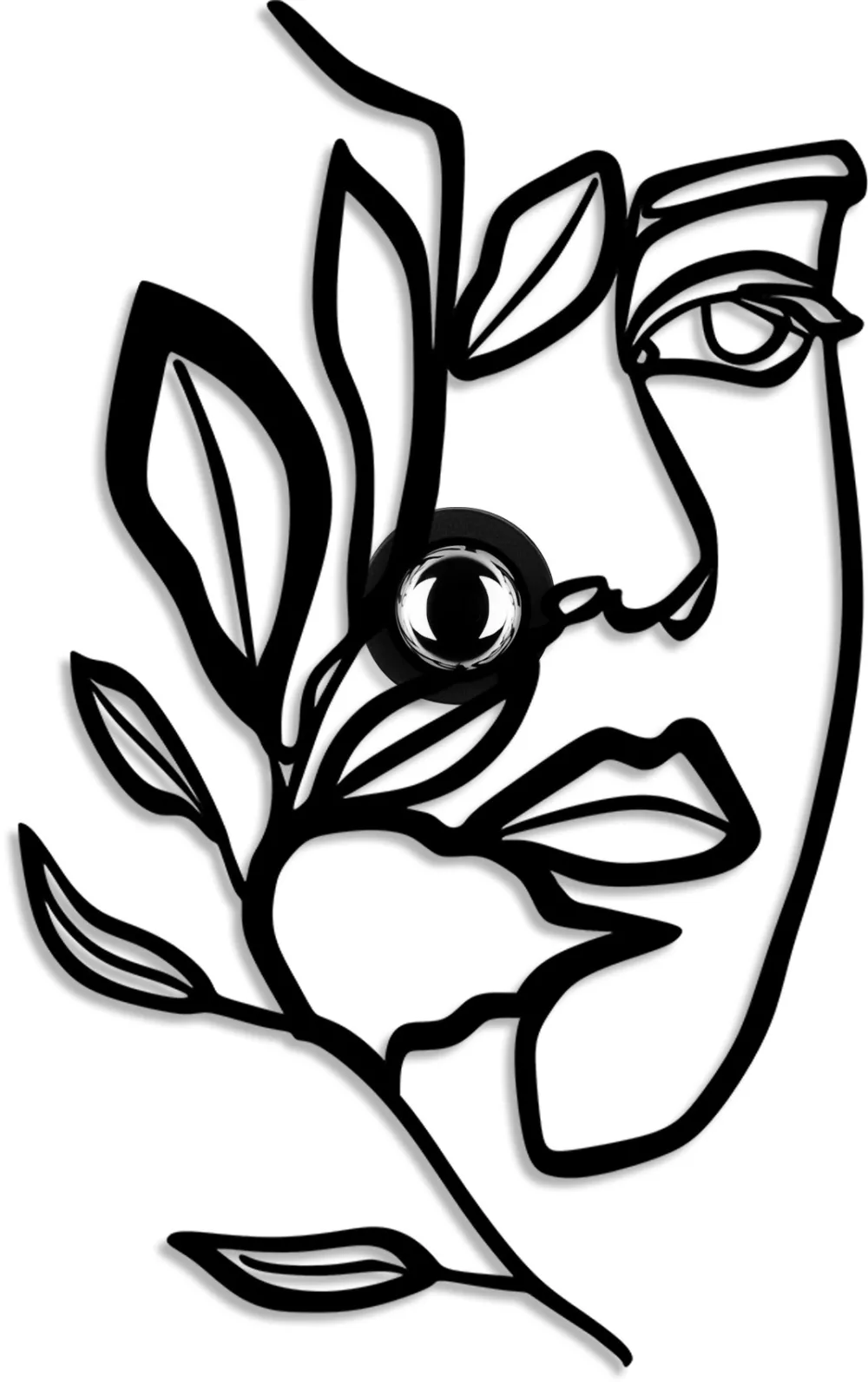 Aplică Opviq Flower Faced, Negru