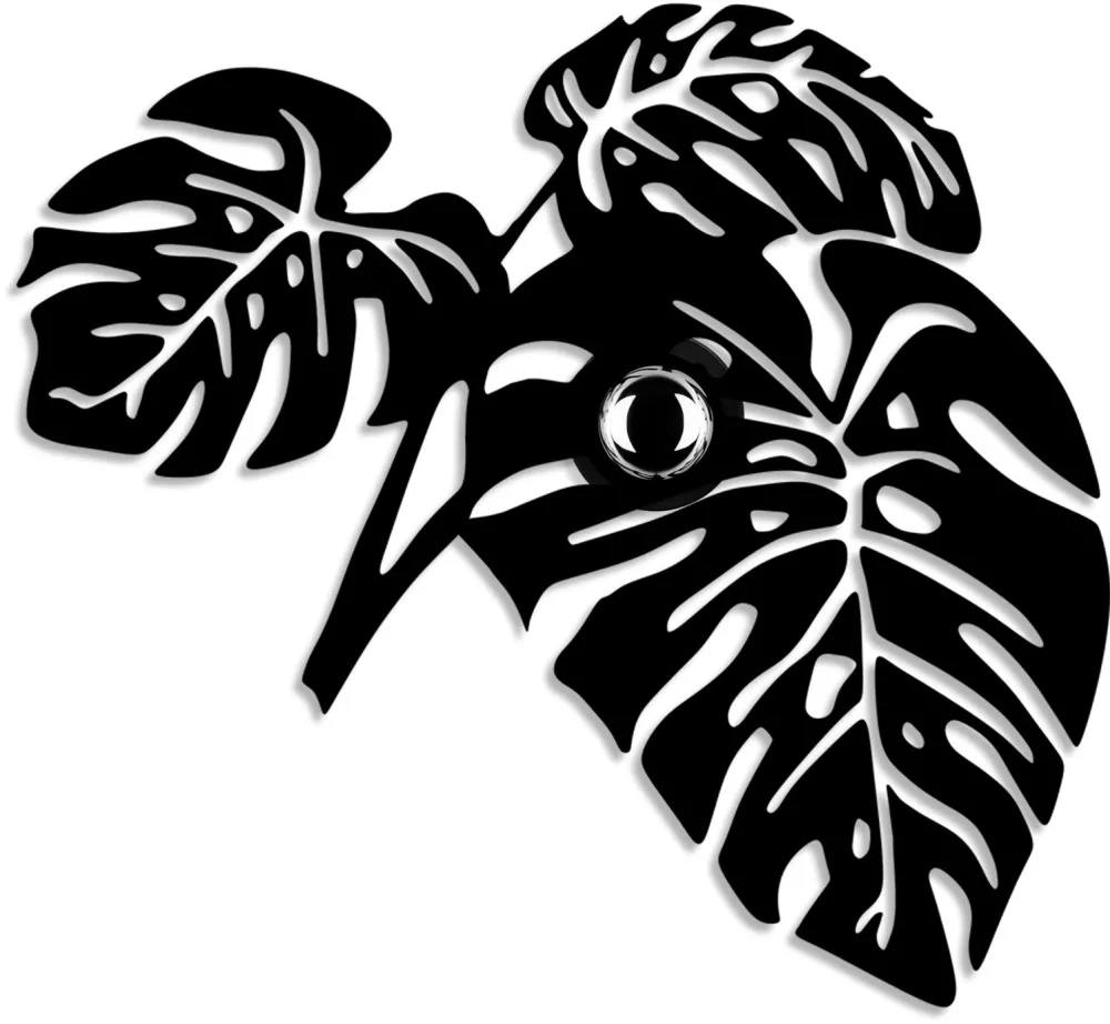 Aplică Opviq Leaves, Negru