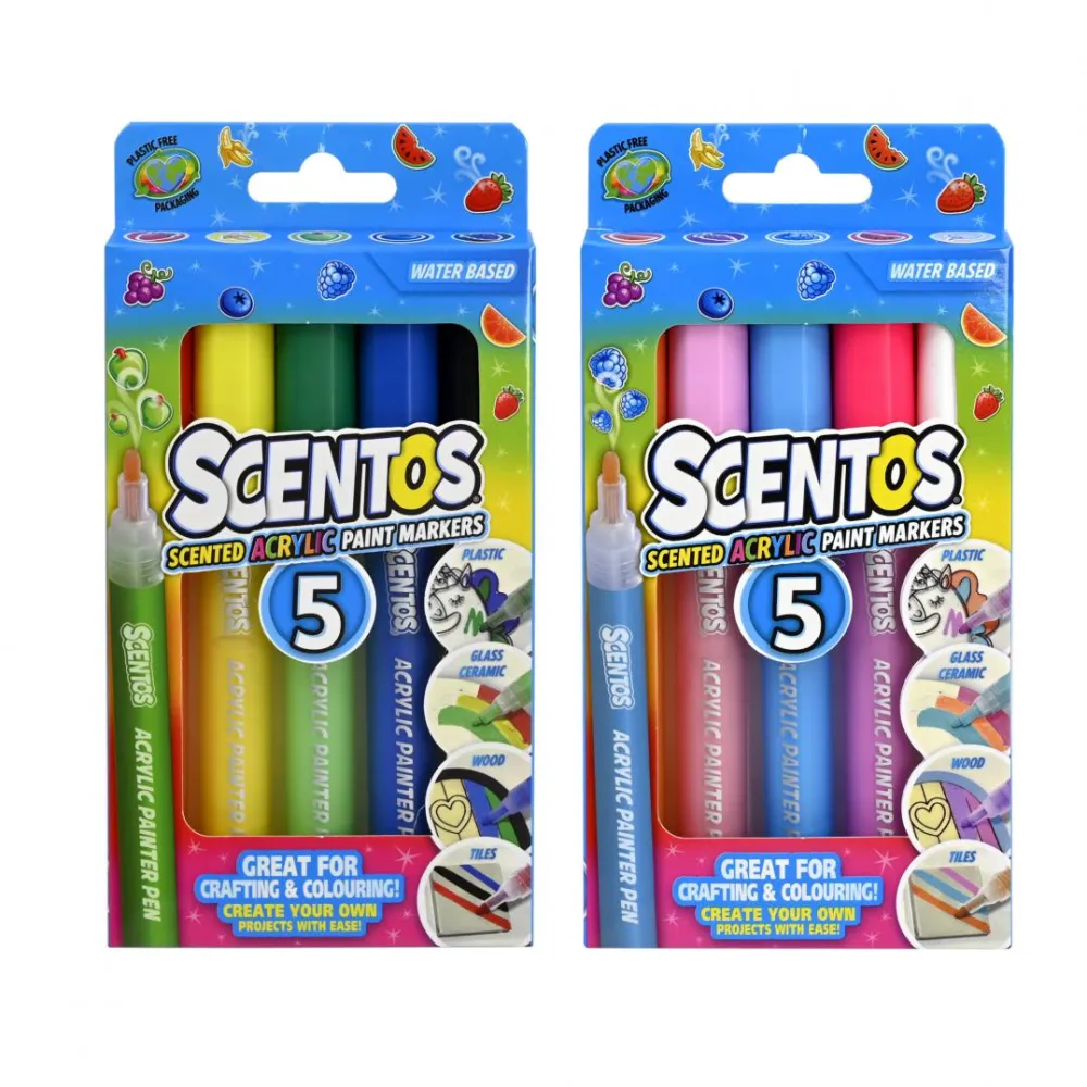 SET 5 MARKERE PARFUMATE, ACRIL., SCENTOS