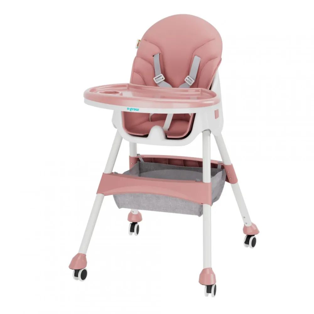 Scaun de masa2 in 1,pliabil, roz,U-Grow