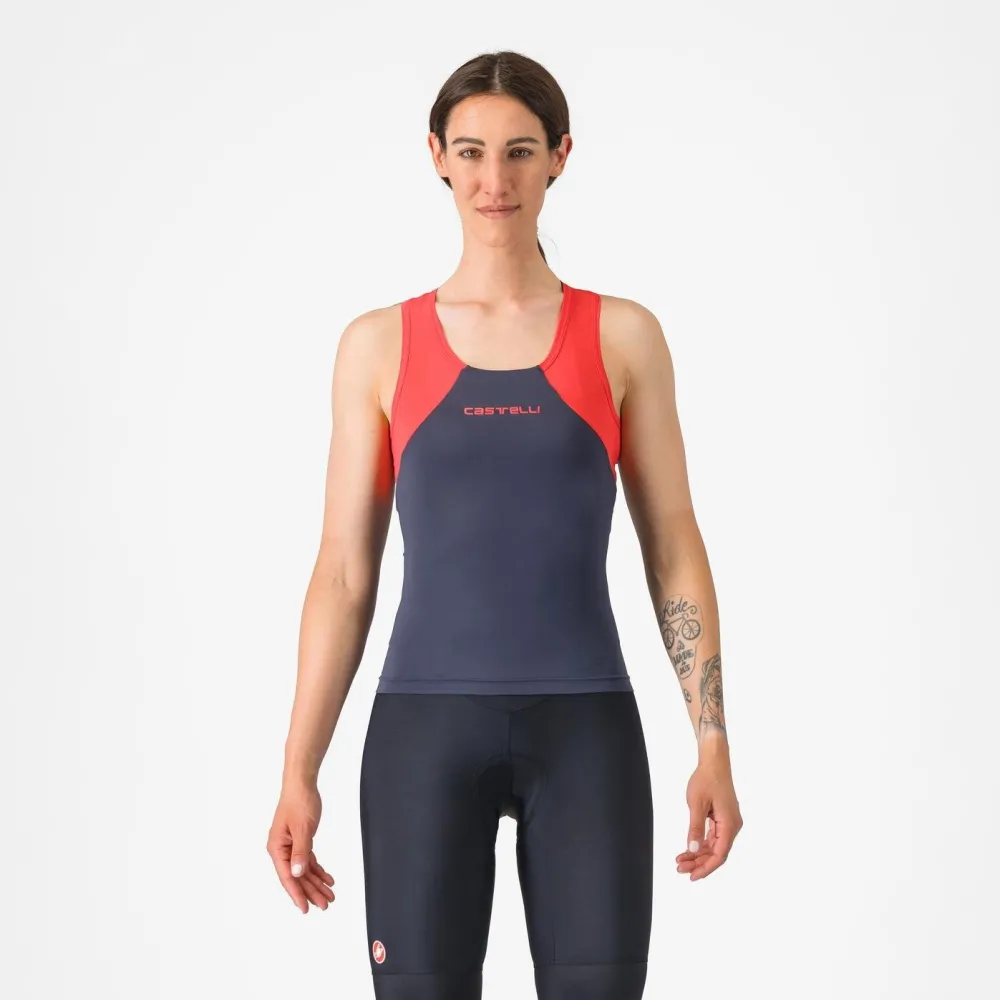 Castelli - maiou ciclism - Sole W Top - bleumarin | rosu - XS