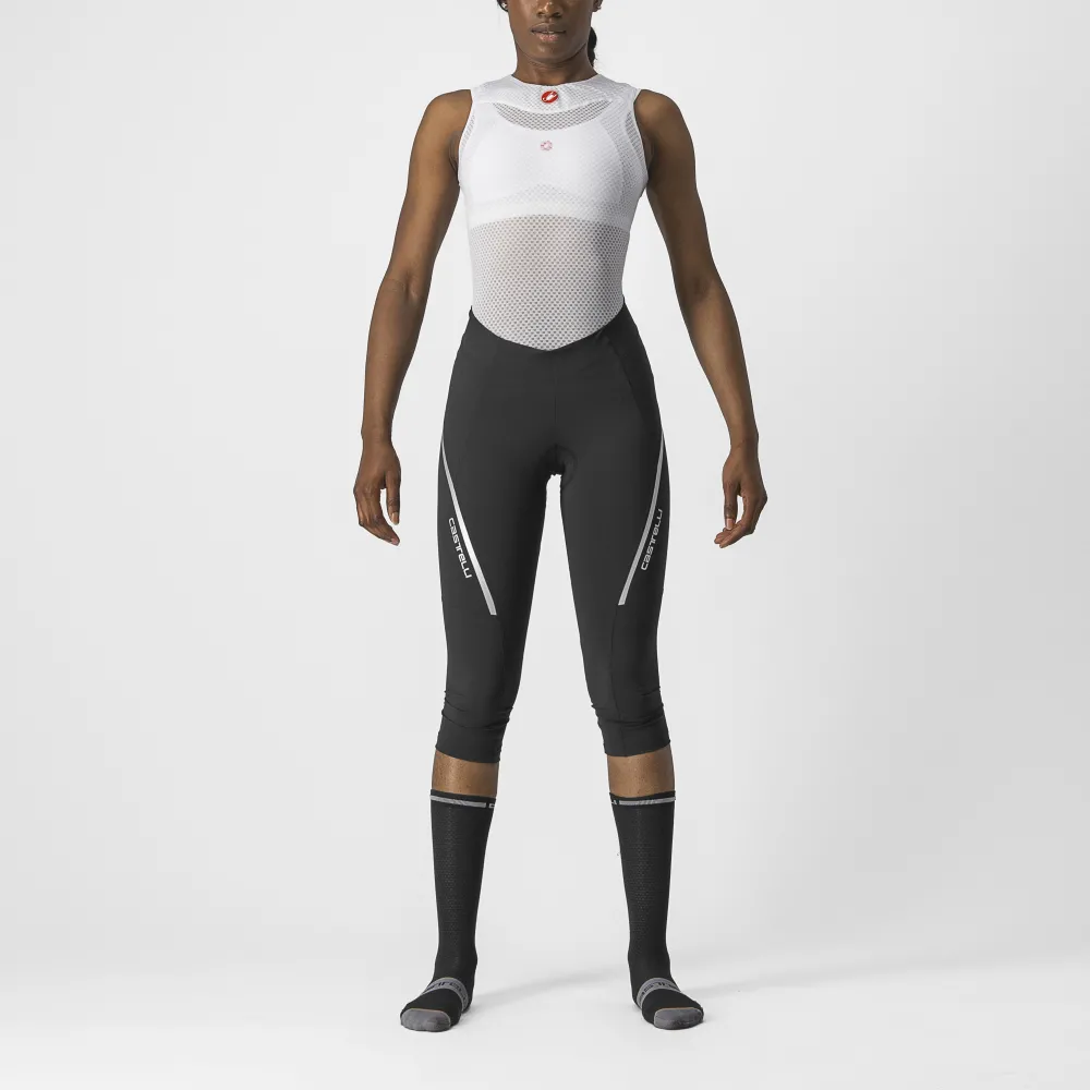 Castelli - pantaloni ciclism 3/4 cu bretele - Velocissima 3 Knicker - negru | argintiu - S