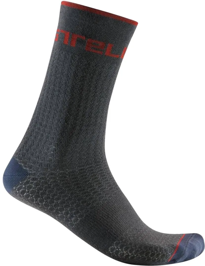 Castelli - sosete ciclism - Distanza 20 - antracit | rosu - S/M - 36-39