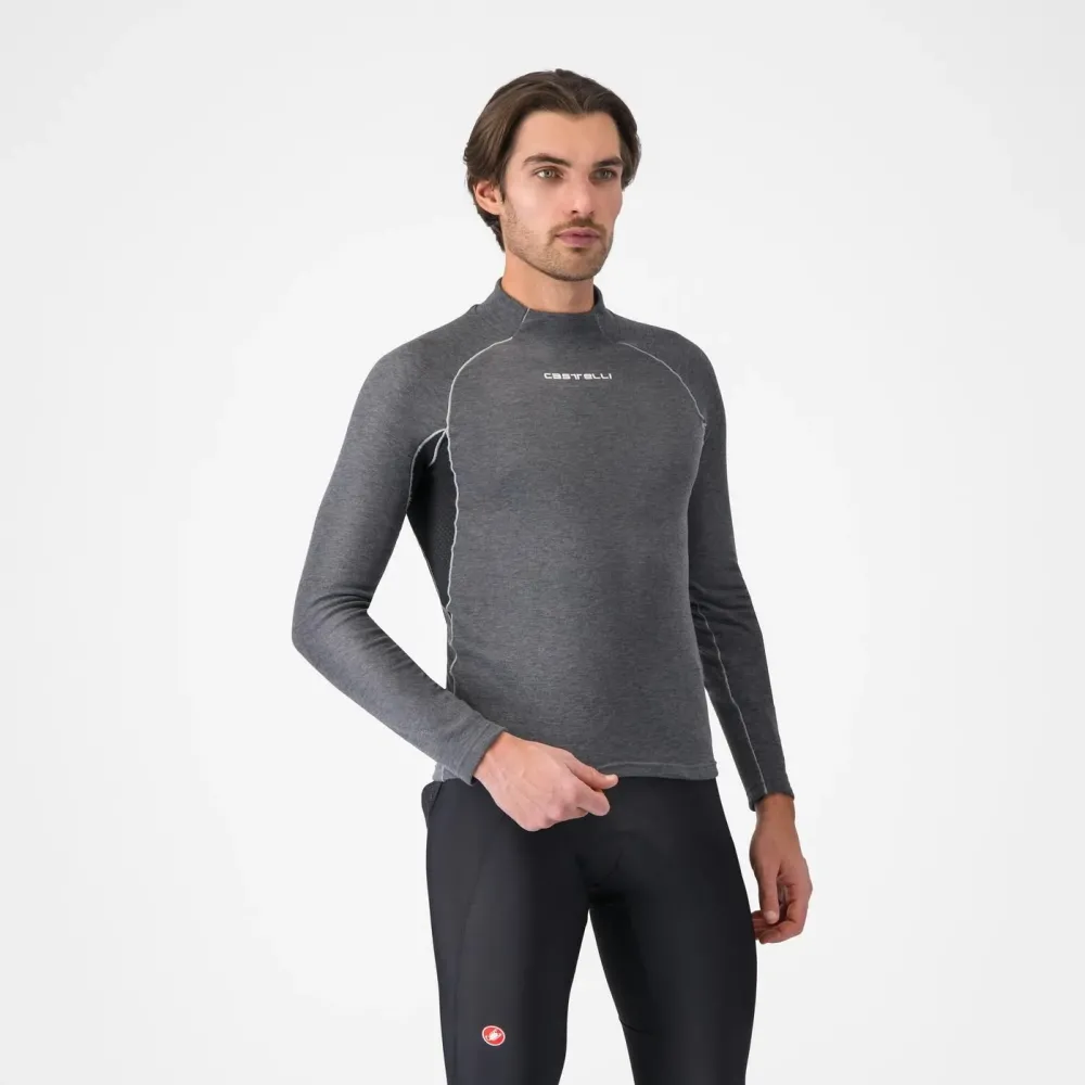 Castelli - bluza de corp cu guler - Flanders 2 Long Sleeve - gri - XL