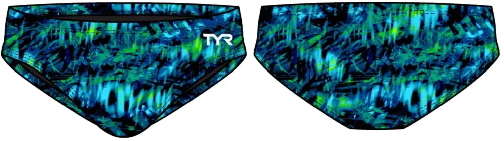TYR - costum inot copii tip slip - Durafast Lite Brief Seismo - Blue | Green - 24