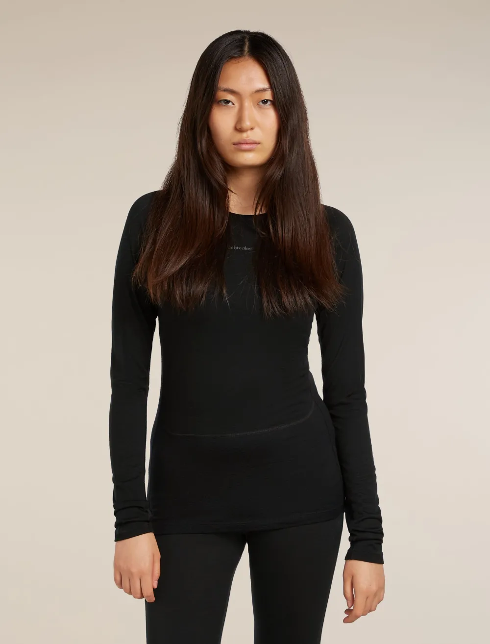 Icebreaker - bluza de corp - 200 ZoneKnit LS Crewe W - Black - L
