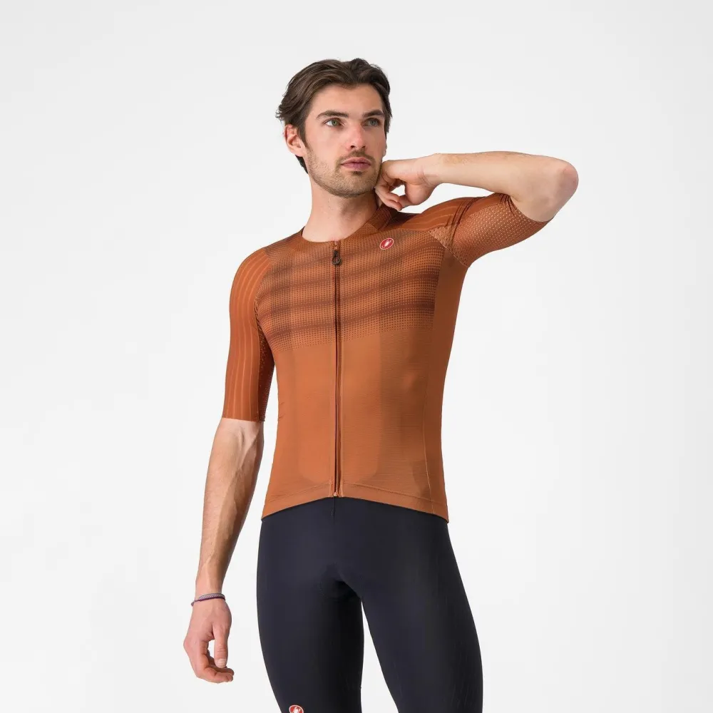 Castelli - tricou ciclism maneca scurta race fit - Aero Race 8S Jersey - mocha - 3XL