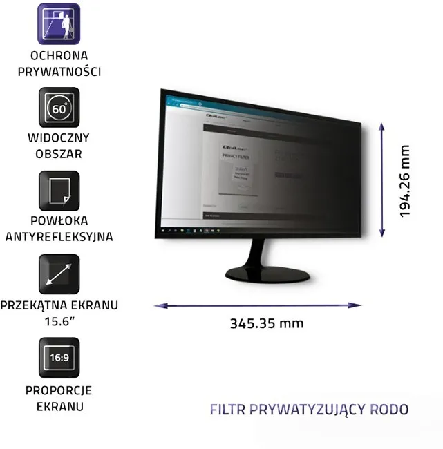 Privatizing filter RODO 15,6inch 16:9