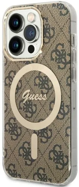 Guess GUHMP14LH4STW iPhone 14 Pro 6.1" brown/brown hardcase 4G MagSafe