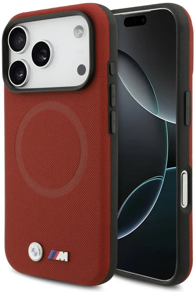 BMW M FW Metal Logo MagSafe Case for iPhone 17 Pro - Red