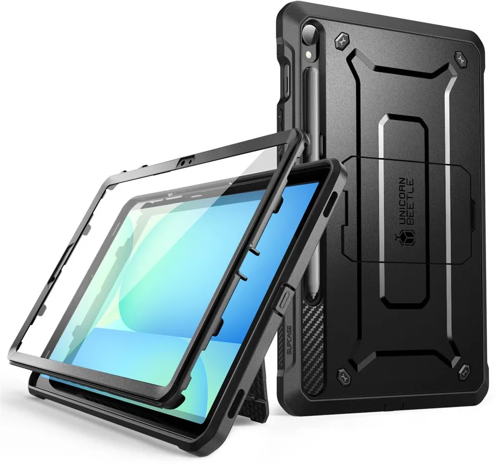 Unicorn Beetle Pro Supcase Case for Samsung Galaxy Tab S9 11.0 / S9 FE / S10 FE / S10 Lite 10.9 X710 / X716B / X510 / X516B / X520 / X526 / X400 / X406B - Black