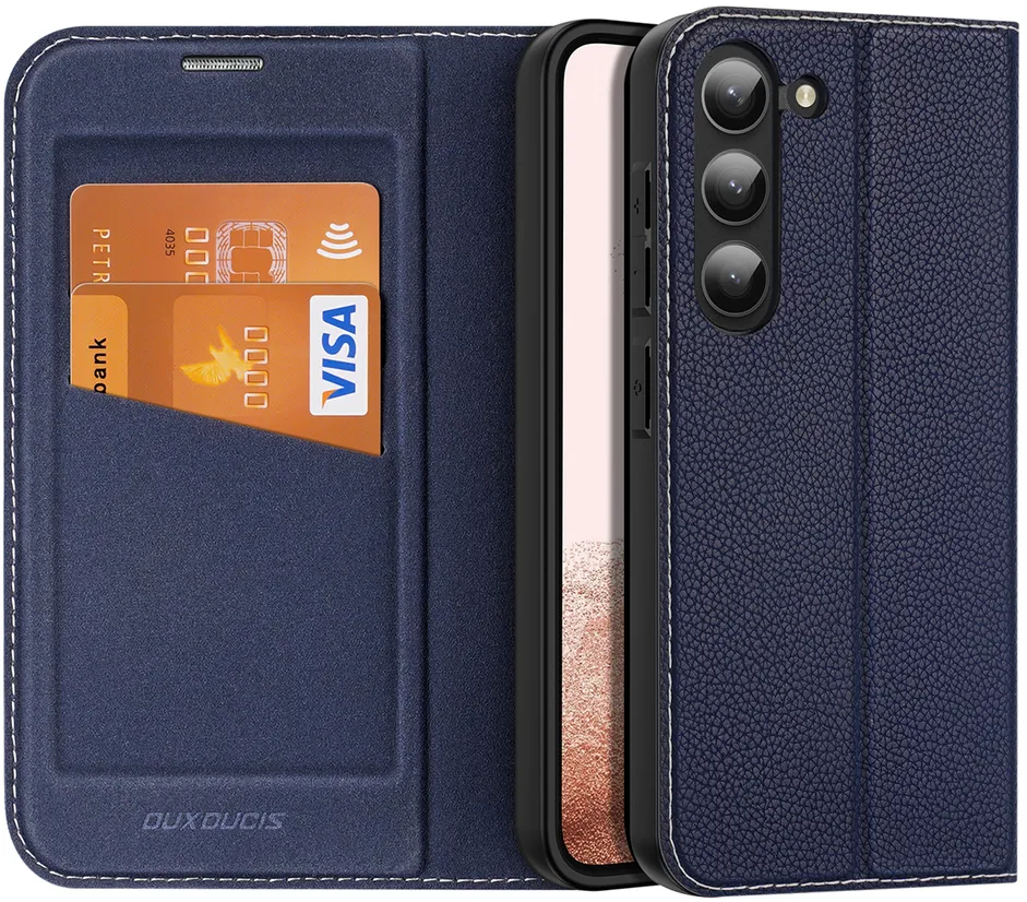 Dux Ducis Skin X2 case Samsung Galaxy S23+ flip case wallet stand blue
