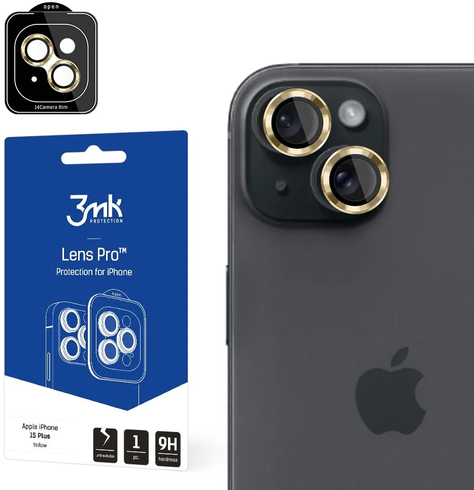 Apple iPhone 15 Plus - 3mk Lens Protection Pro Yellow