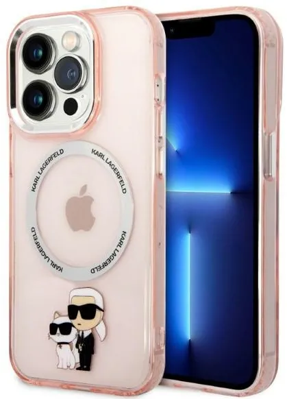 Karl Lagerfeld Iconic Karl&Choupette MagSafe Case for iPhone 14 Pro Max - Pink