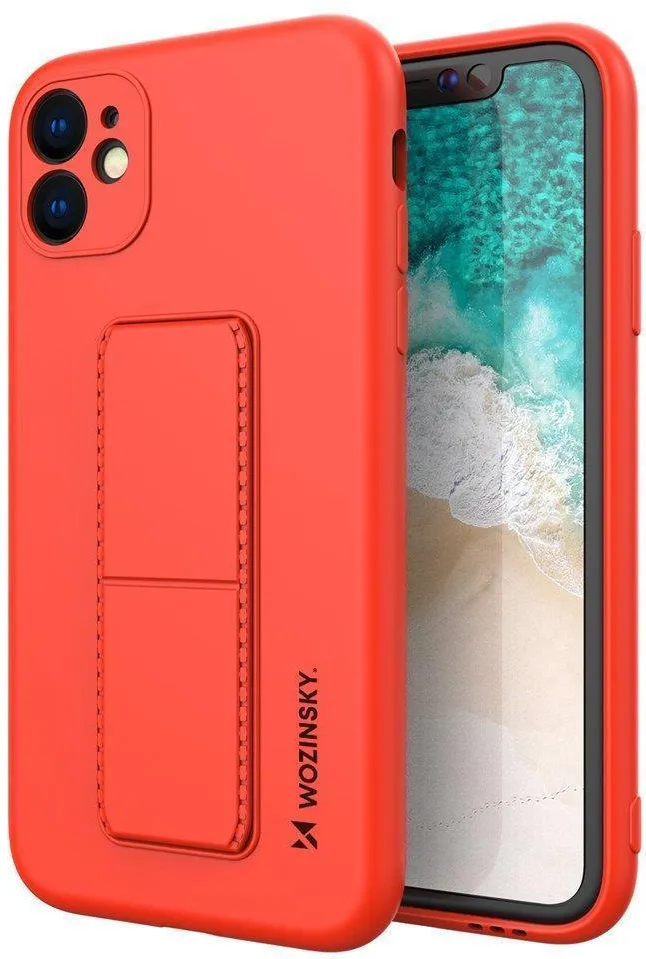 Wozinsky Kickstand Case silicone case with stand Samsung Galaxy A22 4G red