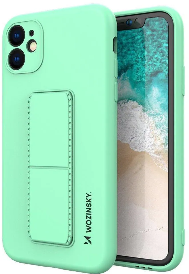 Wozinsky Kickstand Case silicone case with stand for Samsung Galaxy A22 4G mint