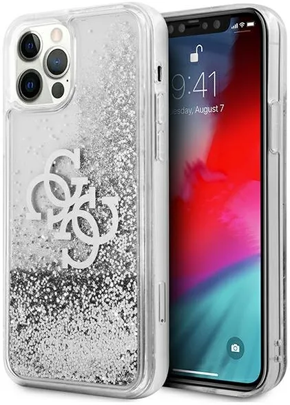 Guess GUHCP12LLG4GSI iPhone 12 Pro Max 6.7" silver/silver hardcase 4G Big Liquid Glitter