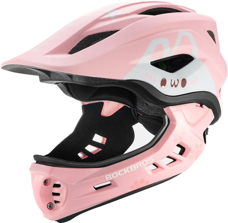 Rockbros TT-32002 Rabbit Children's Bike Helmet with Detachable Chin Size M (54-58) - Pink