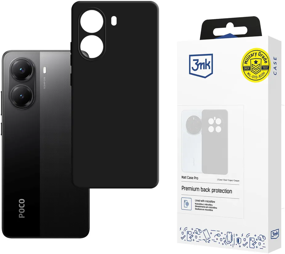 3mk Matt Case Pro for Xiaomi Poco X7 Pro 5G - Matte Black