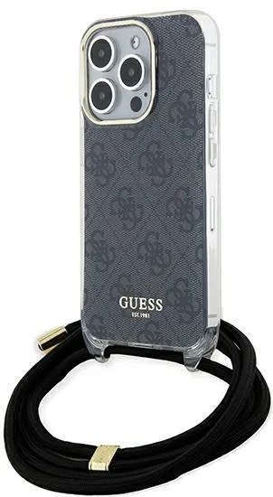 Guess Crossbody Cord 4G Print case for iPhone 15 Pro - black