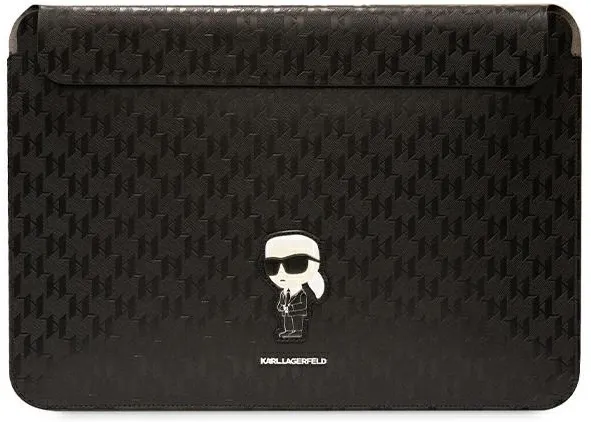 Karl Lagerfeld Saffiano Monogram Ikonik case for a 16" laptop - black