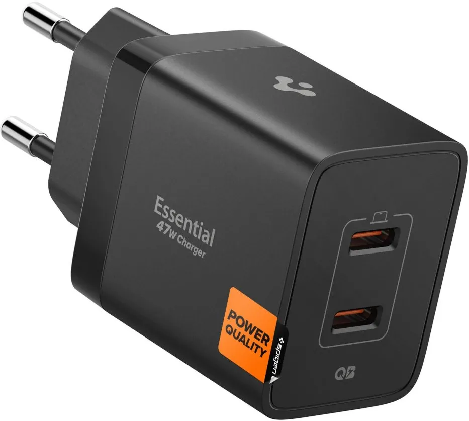 Spigen Essential EE472EU 2-port USC-C 47W wall charger - black