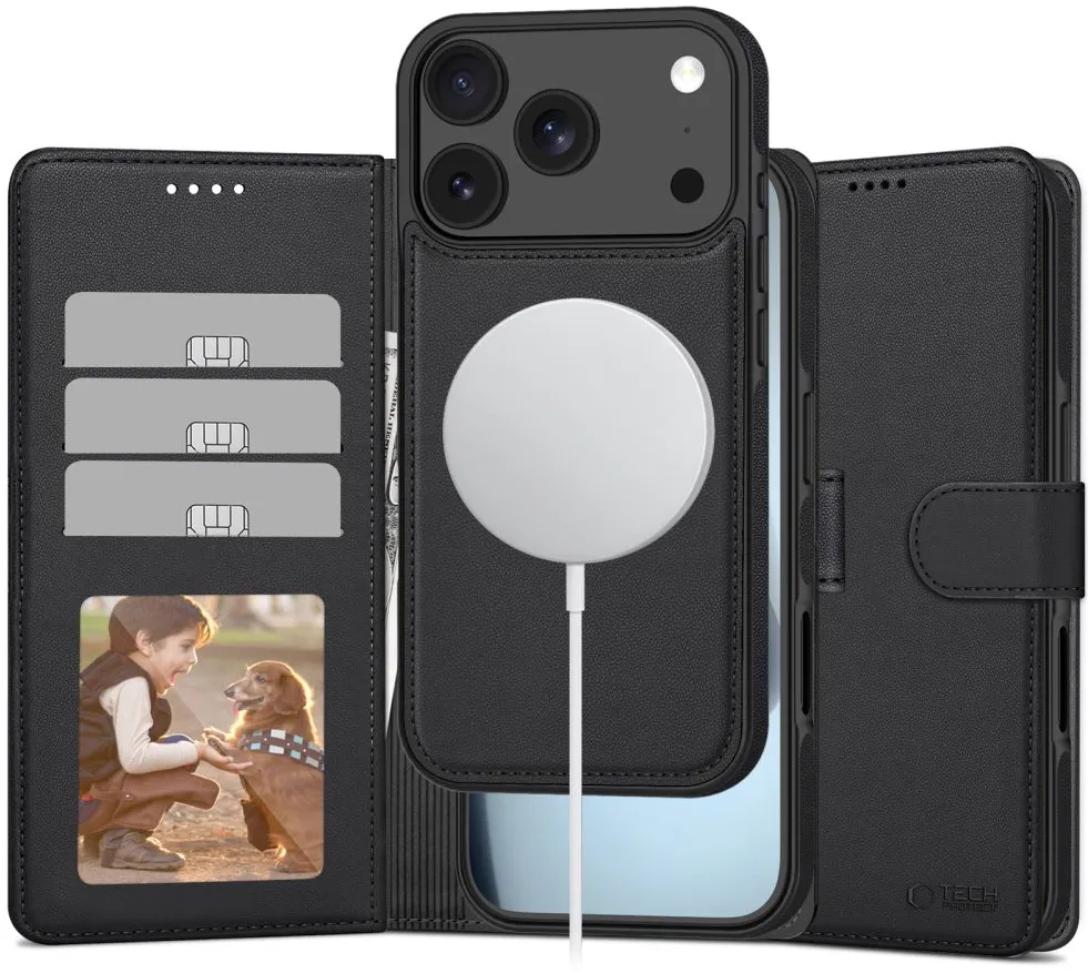Tech-Protect Wallet MagSafe case for iPhone 17 Pro - matte black