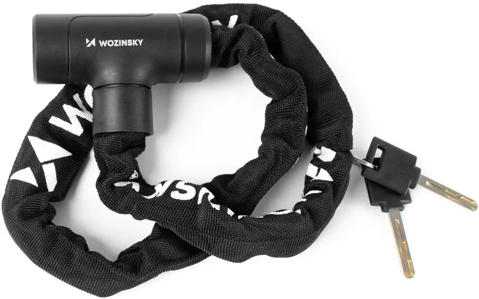Wozinsky WZR-K2 Keyed Chain Bicycle Lock - Black