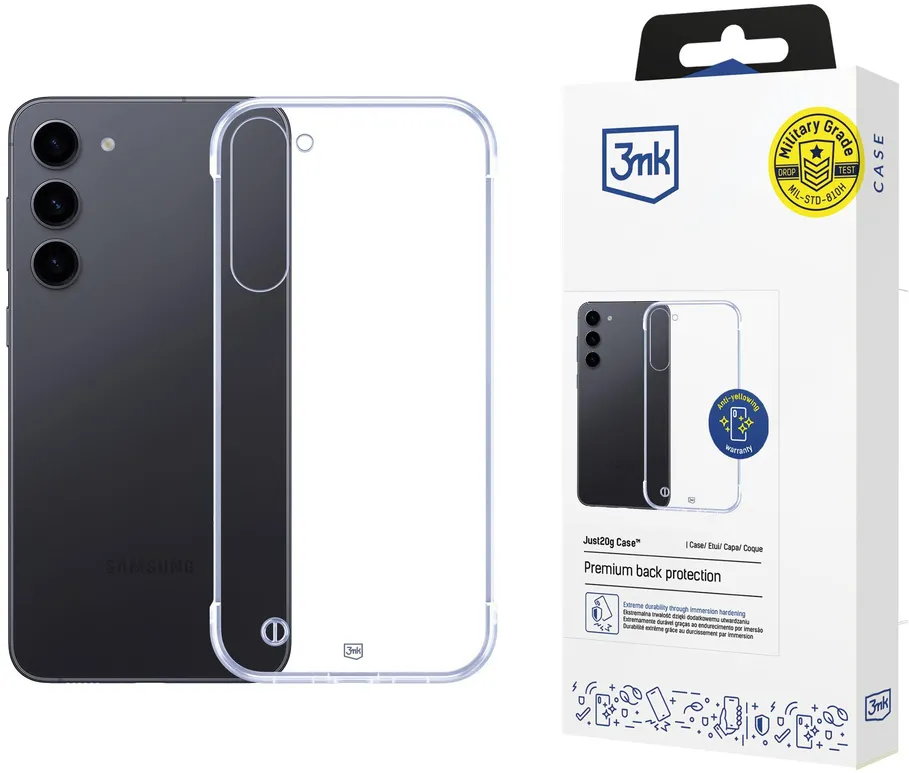 3mk Just20g Clear Case for Samsung Galaxy S23+ - transparent