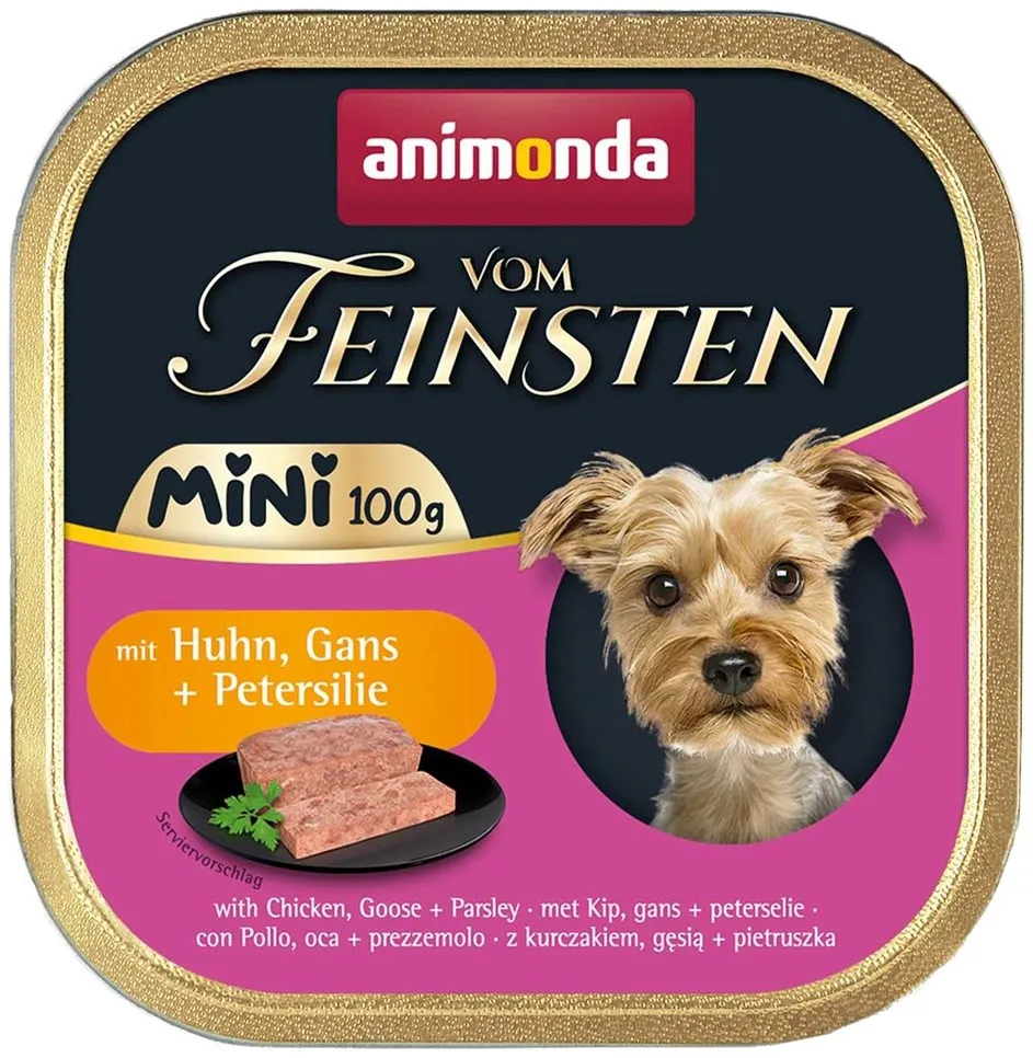 ANIMONDA Vom Feinsten Adult Mini Chicken, goose and parsley - wet dog food - 100g