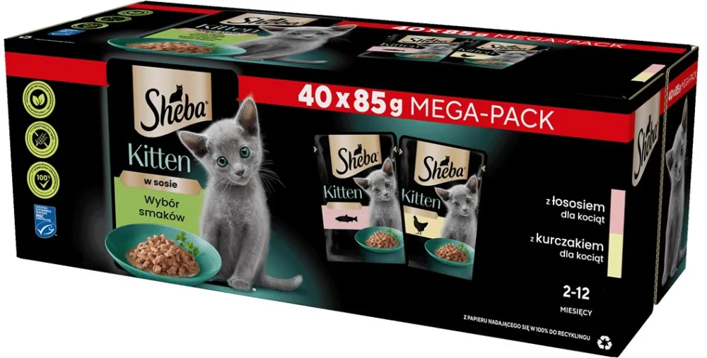 SHEBA Kitten Selection of Flavors in Sauce - wet cat food - 40x85 g