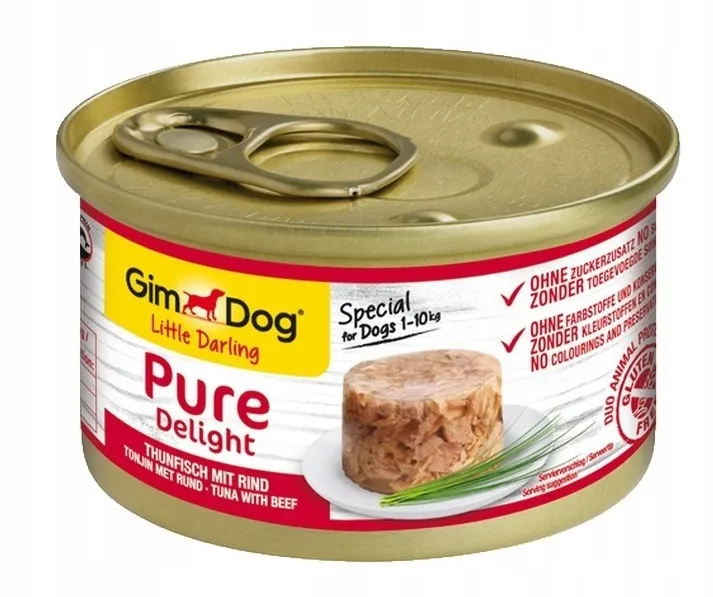 GIMDOG Little Darling Pure Delight Tuna with beef - wet dog food - 85g