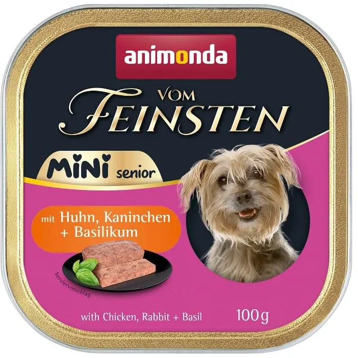 ANIMONDA Vom Feinsten Senior Mini Chicken with rabbit and basil - wet dog food - 100g