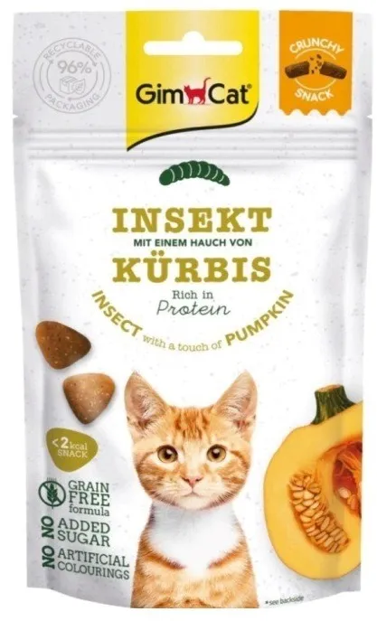 GIMCAT Crunchy Snacks Insect with pumpkin - cat treats - 50g