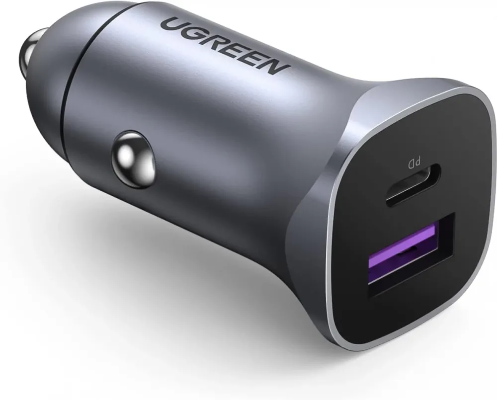 Incarcator Auto UGREEN USB-A / USB-C 30W PD PPS Gri